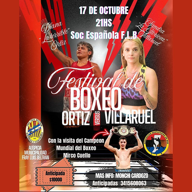 ¡Llega el gran Festival de Boxeo a Fray Luis Beltrán!