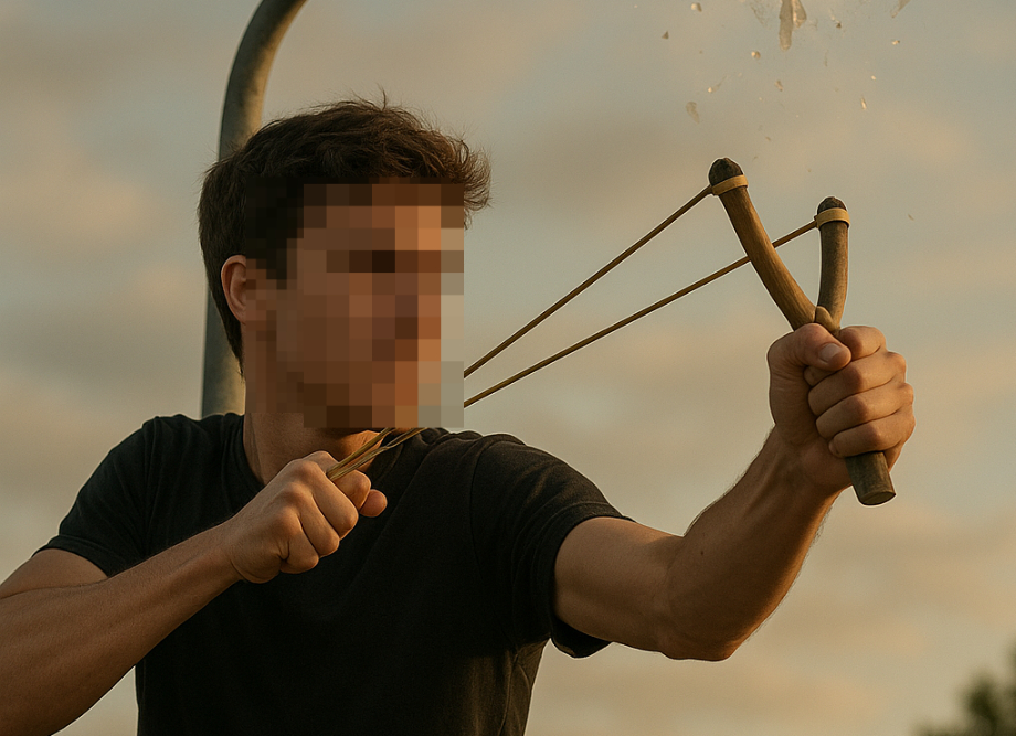 Fray Luis Beltrán: Dañó luminarias con una gomera y fue aprehendido