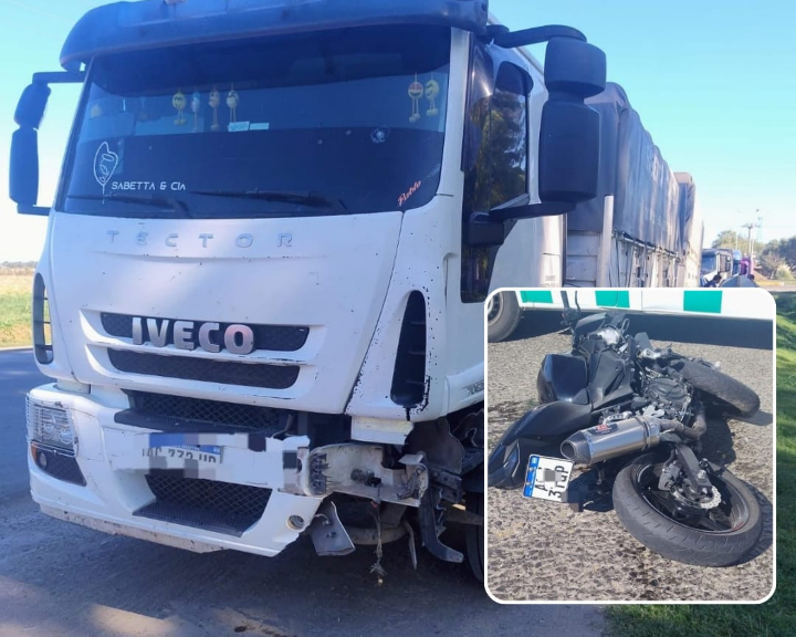 Siniestro vial en Timbúes: un motociclista herido tras colisionar con un camión en Ruta 11