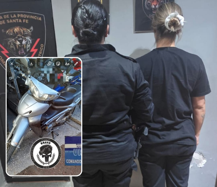 San Lorenzo: Circulaba en una moto robada y terminó aprehendida