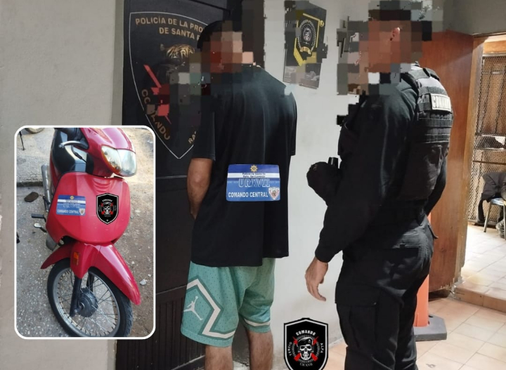 San Lorenzo: circulaba en una moto robada y terminó en la comisaría