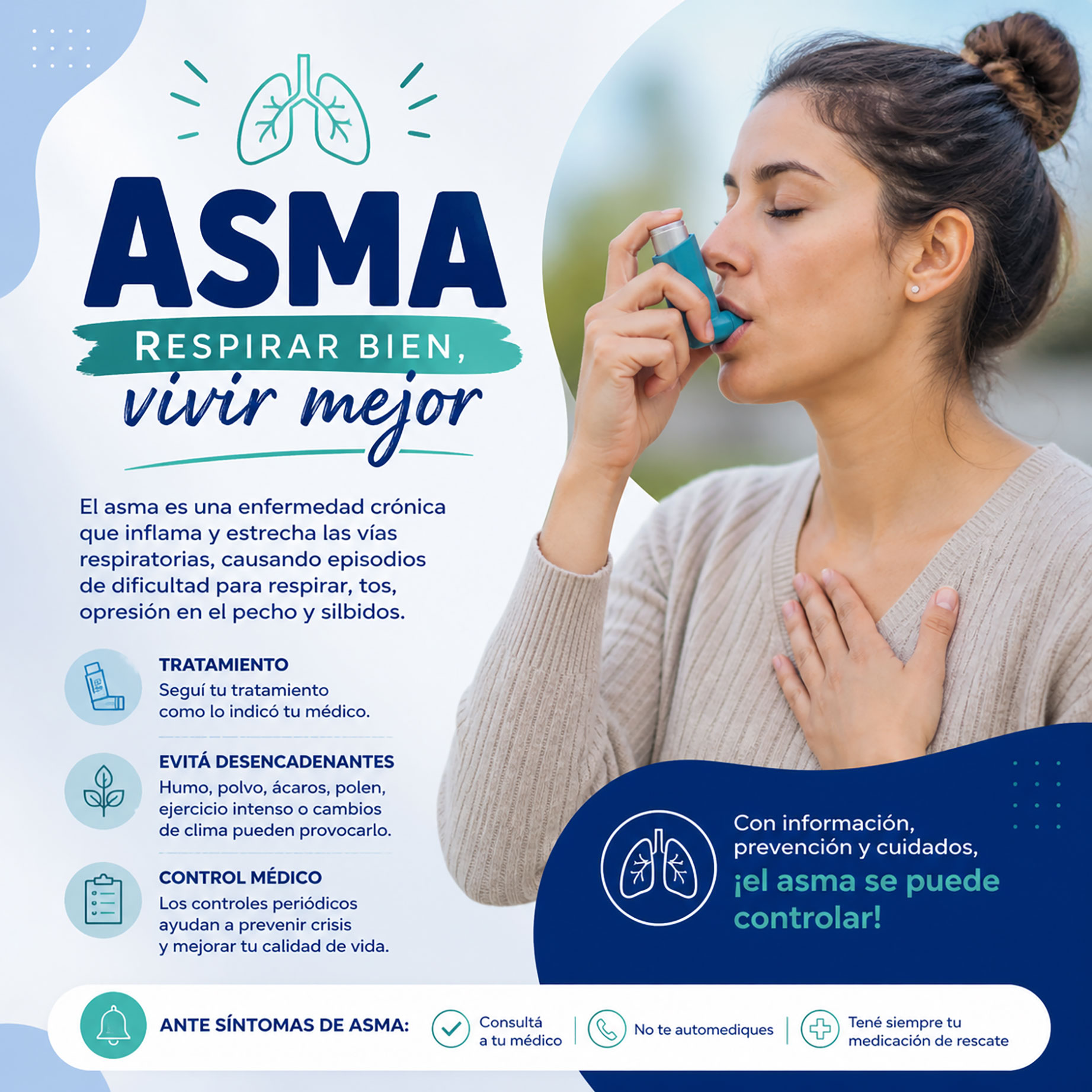 Semana del Asma: 1 de cada 2 pacientes no logra controlar la enfermedad en Argentina   