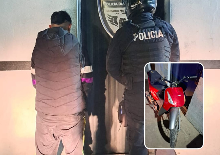 San Lorenzo: Detienen a un joven de 22 años a bordo de una moto robada