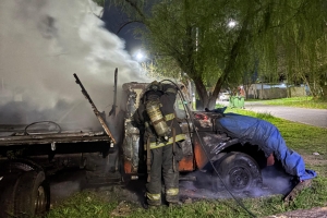 Un camión antiguo se incendió en un terreno baldío de San Lorenzo y rescataron a un perro atado