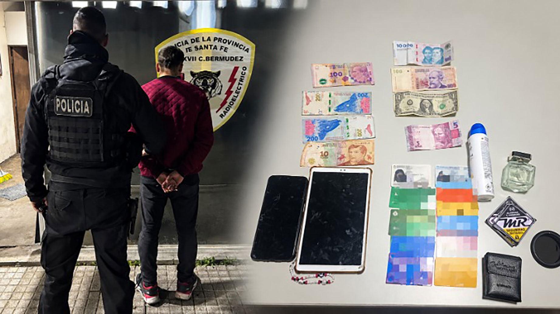 Intentó esconder una mochila detrás de un contenedor y terminó detenido por un robo en Capitán Bermúdez